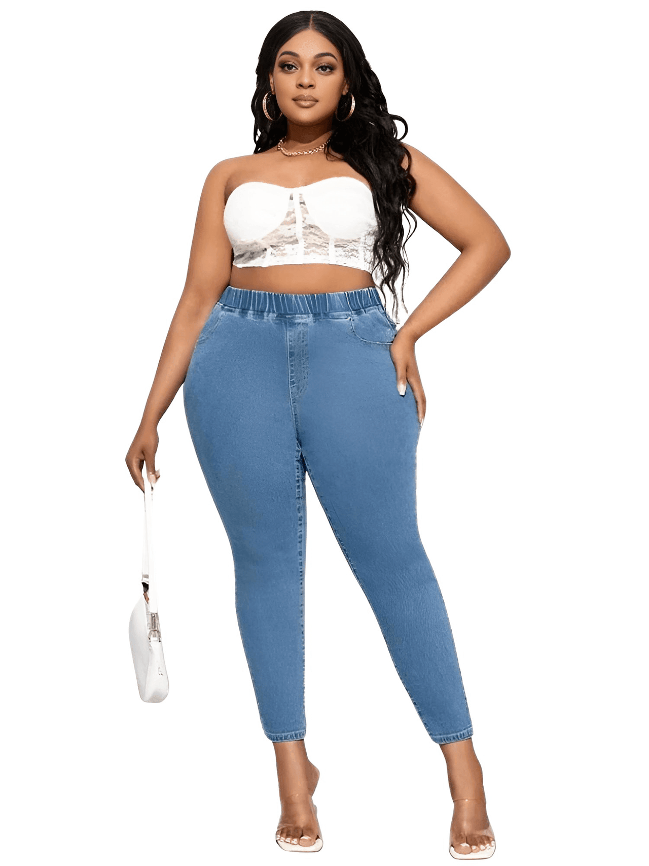 Plus Size Jeans for Women - High Waist Stretchy Full Length Skinny Jeans Up to 8XL! -, Jeans , Drestiny , 4XL, 5XL, 6XL, 7XL, 8XL, Australia, Black, Canada, Casual Pants, Dark Blue, FR, Jeans, Light Blue, New Zealand, United Kingdom, United States, XL, XXL, XXXL , Drestiny , www.shopdrestiny.com