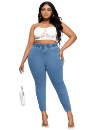 Thumbnail for Plus Size Jeans for Women - High Waist Stretchy Full Length Skinny Jeans Up to 8XL! -, Jeans , Drestiny , 4XL, 5XL, 6XL, 7XL, 8XL, Australia, Black, Canada, Casual Pants, Dark Blue, FR, Jeans, Light Blue, New Zealand, United Kingdom, United States, XL, XXL, XXXL , Drestiny , www.shopdrestiny.com