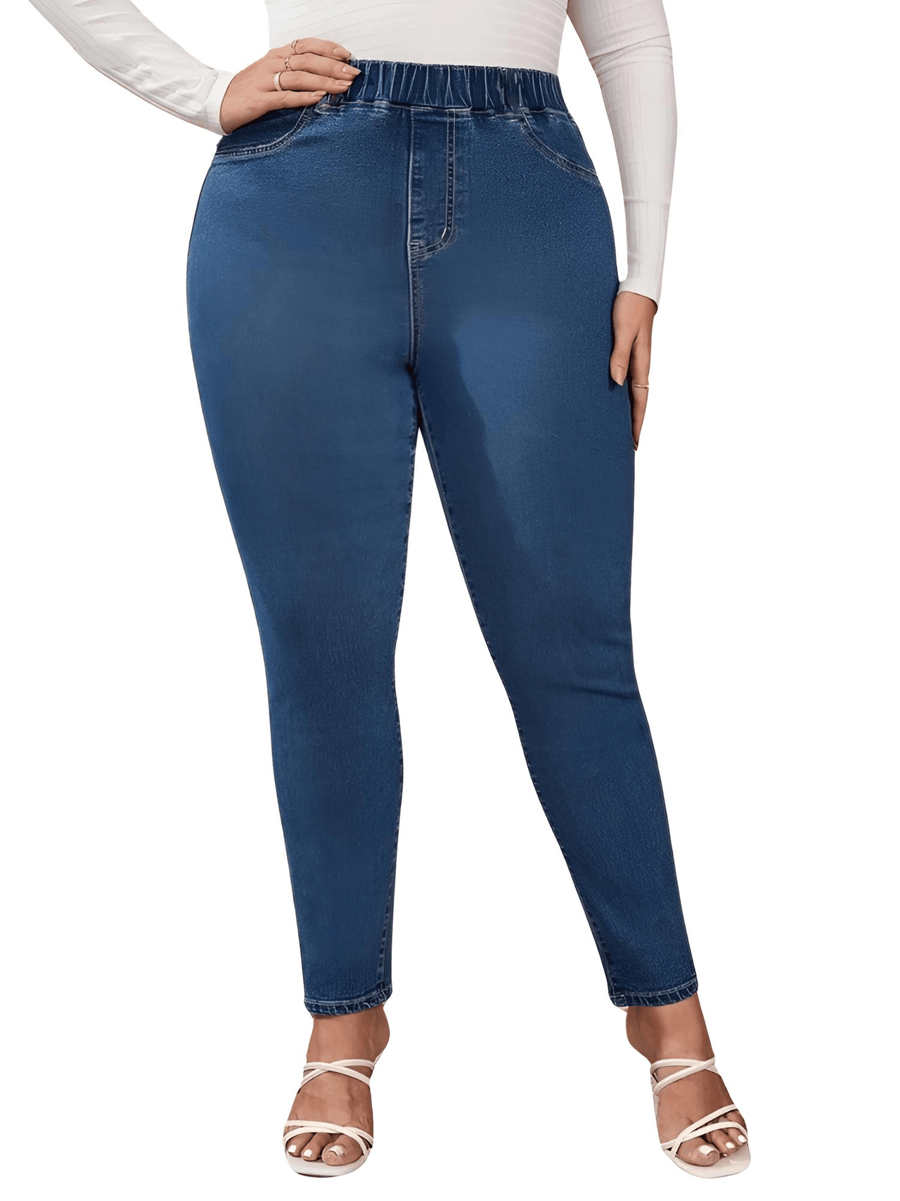 Plus Size Jeans for Women - High Waist Stretchy Full Length Skinny Jeans Up to 8XL! -, Jeans , Drestiny , 4XL, 5XL, 6XL, 7XL, 8XL, Australia, Black, Canada, Casual Pants, Dark Blue, FR, Jeans, Light Blue, New Zealand, United Kingdom, United States, XL, XXL, XXXL , Drestiny , www.shopdrestiny.com