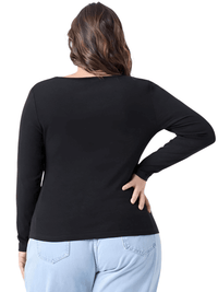 Thumbnail for Square Neck Plus Size Black Top Women's -, Shirts , Drestiny , 4XL, 5XL, 6XL, 7XL, 8XL, Australia, Black, Casual Shirts, Gender_Women, L, Long Sleeves, New Zealand, United Kingdom, United States, XL, XXL, XXXL , Drestiny , www.shopdrestiny.com