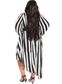 Thumbnail for Plus Size Women's Striped Dress -, Dresses , Drestiny , 4XL, Australia, Black, Blue, Canada, L, Long Sleeves, Midi Dresses, New Zealand, Teal, United Kingdom, United States, White, XL, XXL, XXXL , Drestiny , www.shopdrestiny.com