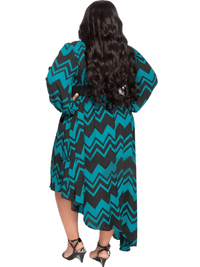 Thumbnail for Plus Size Women's Striped Dress -, Dresses , Drestiny , 4XL, Australia, Black, Blue, Canada, L, Long Sleeves, Midi Dresses, New Zealand, Teal, United Kingdom, United States, White, XL, XXL, XXXL , Drestiny , www.shopdrestiny.com