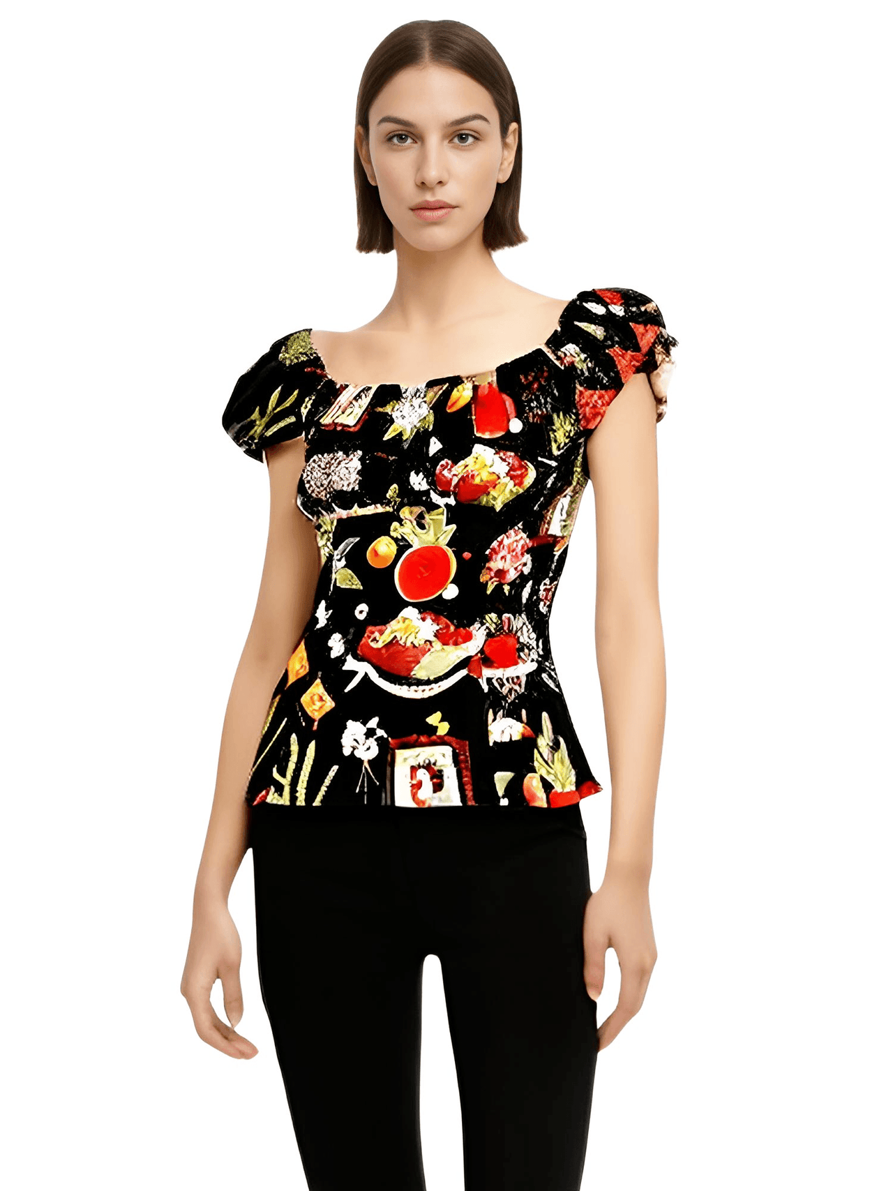 Puff Sleeve Retro Tops For Women -, Shirts & Tops , Drestiny , Australia, Black, Blouses, Blue, Brown, Canada, Casual Shirts, Deep Pink, Gender_Women, Green, L, M, New Zealand, Pink, Purple, Red, S, Short Sleeves, T-Shirts, United Kingdom, United States, White, XL, XXL, Yellow , Drestiny , www.shopdrestiny.com