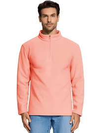 Thumbnail for Quarter-Zip Pullover Tops Mens Fleece Sweatshirts