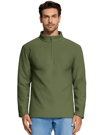 Thumbnail for Quarter-Zip Pullover Tops Mens Fleece Sweatshirts