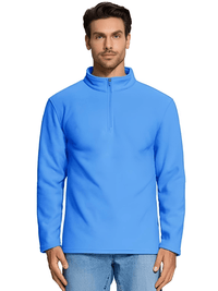 Thumbnail for Quarter-Zip Pullover Tops Mens Fleece Sweatshirts