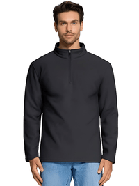 Thumbnail for Quarter-Zip Pullover Tops Mens Fleece Sweatshirts