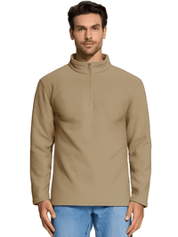 Thumbnail for Quarter-Zip Pullover Tops Mens Fleece Sweatshirts