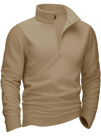 Thumbnail for Quarter-Zip Pullover Tops Mens Fleece Sweatshirts