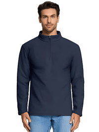 Thumbnail for Quarter-Zip Pullover Tops Mens Fleece Sweatshirts