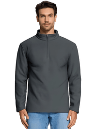 Thumbnail for Quarter-Zip Pullover Tops Mens Fleece Sweatshirts