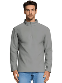 Thumbnail for Quarter-Zip Pullover Tops Mens Fleece Sweatshirts