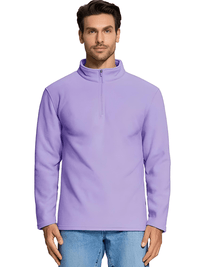 Thumbnail for Quarter-Zip Pullover Tops Mens Fleece Sweatshirts