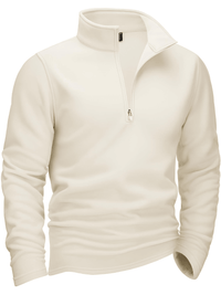 Thumbnail for Quarter-Zip Pullover Tops Mens Fleece Sweatshirts