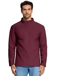 Thumbnail for Quarter-Zip Pullover Tops Mens Fleece Sweatshirts