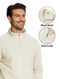 Thumbnail for Quarter-Zip Pullover Tops Mens Fleece Sweatshirts