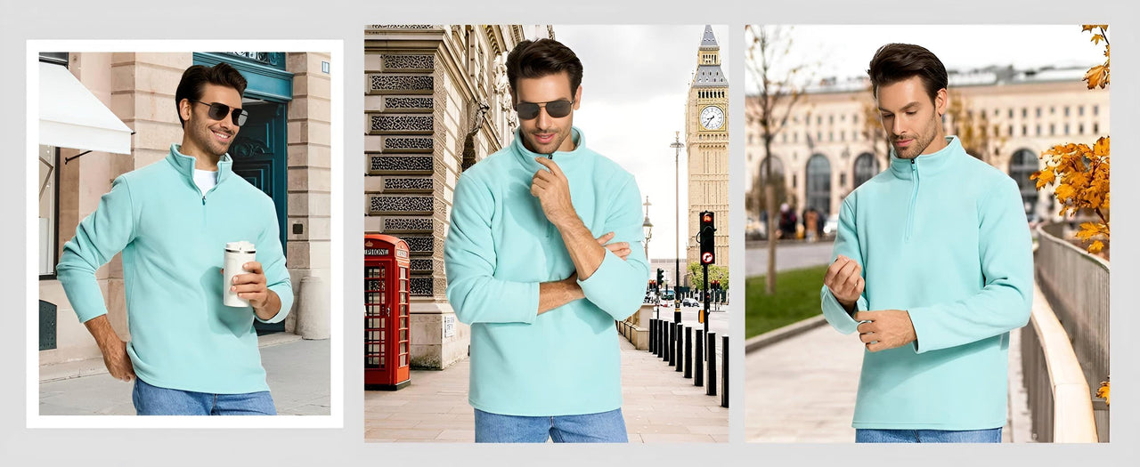 Quarter-Zip Pullover Tops Mens Fleece Sweatshirts -, Sweatshirts , Drestiny , Apricot, Army Green, Australia, Beige, Black, Blue, Brown, Canada, Dark Blue, Dark Grey, Green, Khaki, L, Light Blue, Light Grey, Light Purple, M, Navy, New Zealand, Pink, Pullovers, S, Sweaters, Sweatshirts, United Kingdom, United States, Wine Red, XL, XXL, XXXL, Yellow , Drestiny , www.shopdrestiny.com