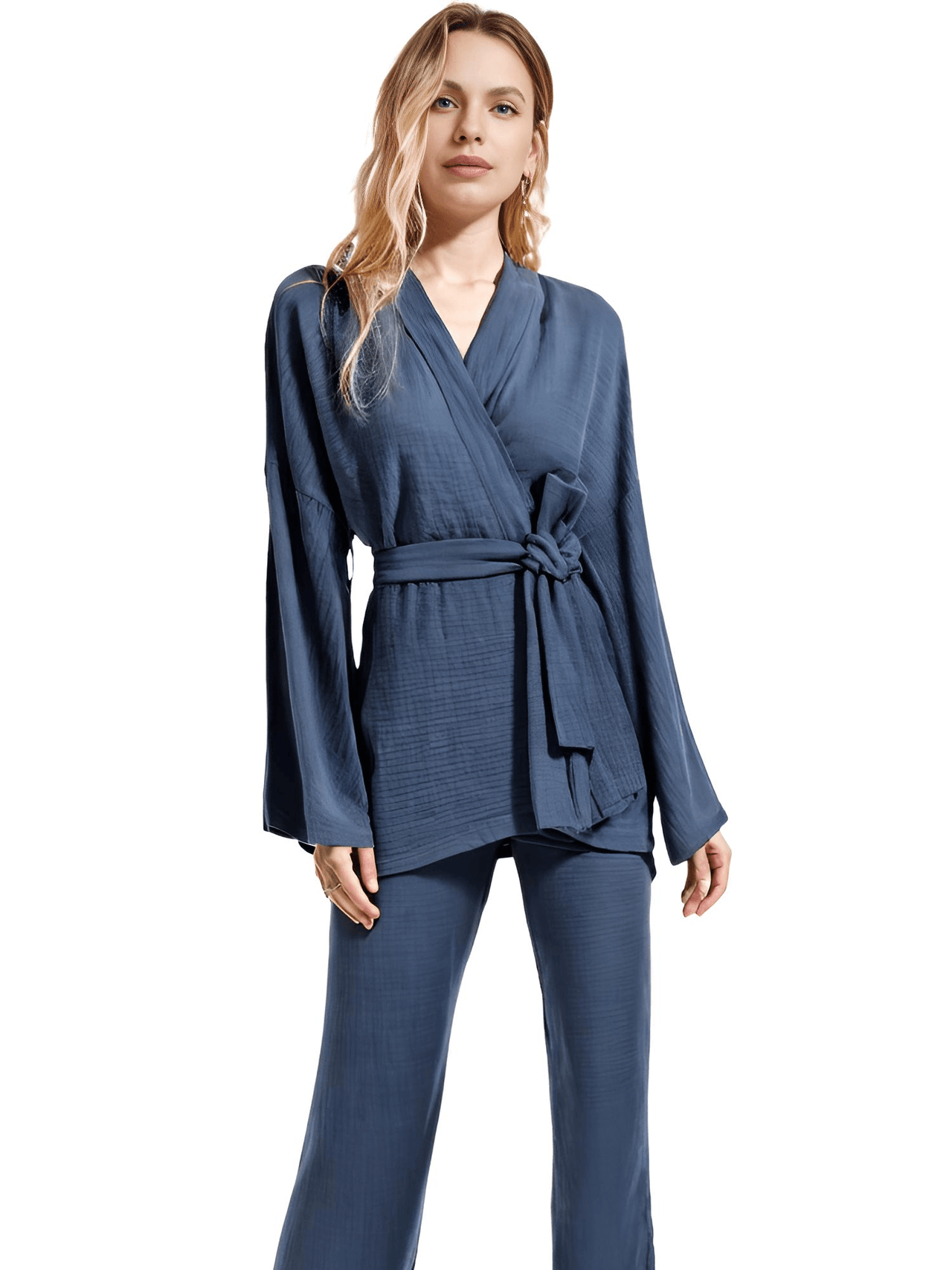 Robe Set For Women, Drestiny, S, M, L, XL, Casual Pants, Long Sleeves, Casual Shirts, Robes, Loungewear, United States, Canada, Australia, New Zealand, United Kingdom, Dark Blue, Dark Green, Black, Blue, Blue Grey, Light Grey, Green, Light Brown, Dark Teal, White, shopdrestiny.com