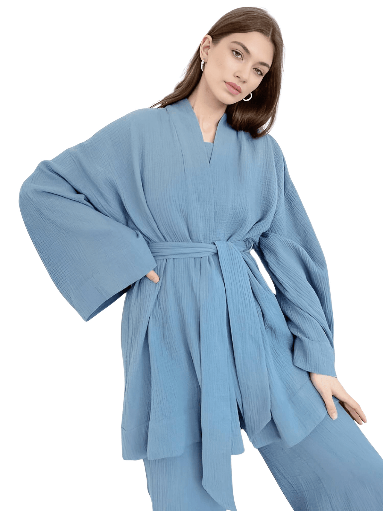 Robe Set For Women, Drestiny, S, M, L, XL, Casual Pants, Long Sleeves, Pajamas, Casual Shirts, Robes, Loungewear, United States, Canada, Australia, New Zealand, United Kingdom, Dark Blue, Dark Green, Black, Blue, Blue Grey, Light Grey, Green, Light Brown, Dark Teal, White, shopdrestiny.com