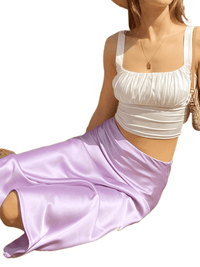 Thumbnail for Satin Skirt Women High Waisted & Matching Top -, Outfit Sets , Drestiny , Australia, Black, Brown, Canada, Crop Tops, Deep Pink, Gender_Women, Green, L, Lake Blue, Light Blue, Light Green, M, New Zealand, Orange, Pink, Purple, S, Skirt Sets, Skirts, Sleeveless, Tank Tops, Teal, United Kingdom, United States, Wine Red , Drestiny , www.shopdrestiny.com