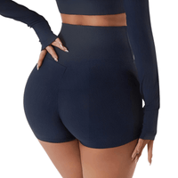 Thumbnail for Seamless Yoga Set Female Women's Crop Top Bra & Shorts 2PCS -, Short Sets , Drestiny , Australia, Black, Blue, Canada, Crop Tops, Dark Blue, Gender_Women, Grey, L, M, Navy, New Zealand, S, Sets, Short Sets, Shorts, Sleeveless, United Kingdom, United States, White , Drestiny , www.shopdrestiny.com