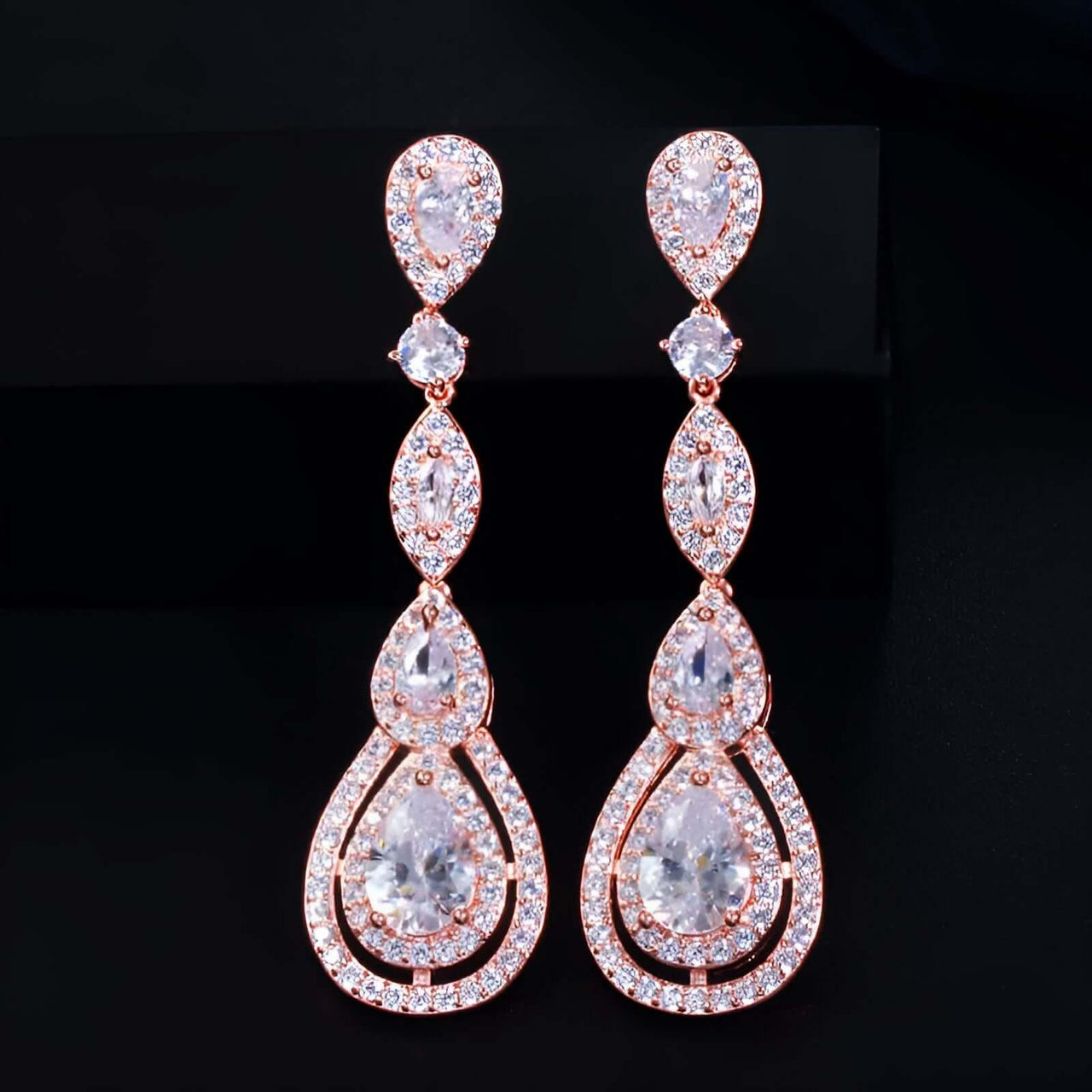 Shiny White CZ Long Water Drop Dangle Earrings -, Earrings , Drestiny , Australia, Canada, Earrings, Gender_Women, Gold, New Zealand, Pink, Rose Gold, Silver, United Kingdom, United States , Drestiny , www.shopdrestiny.com