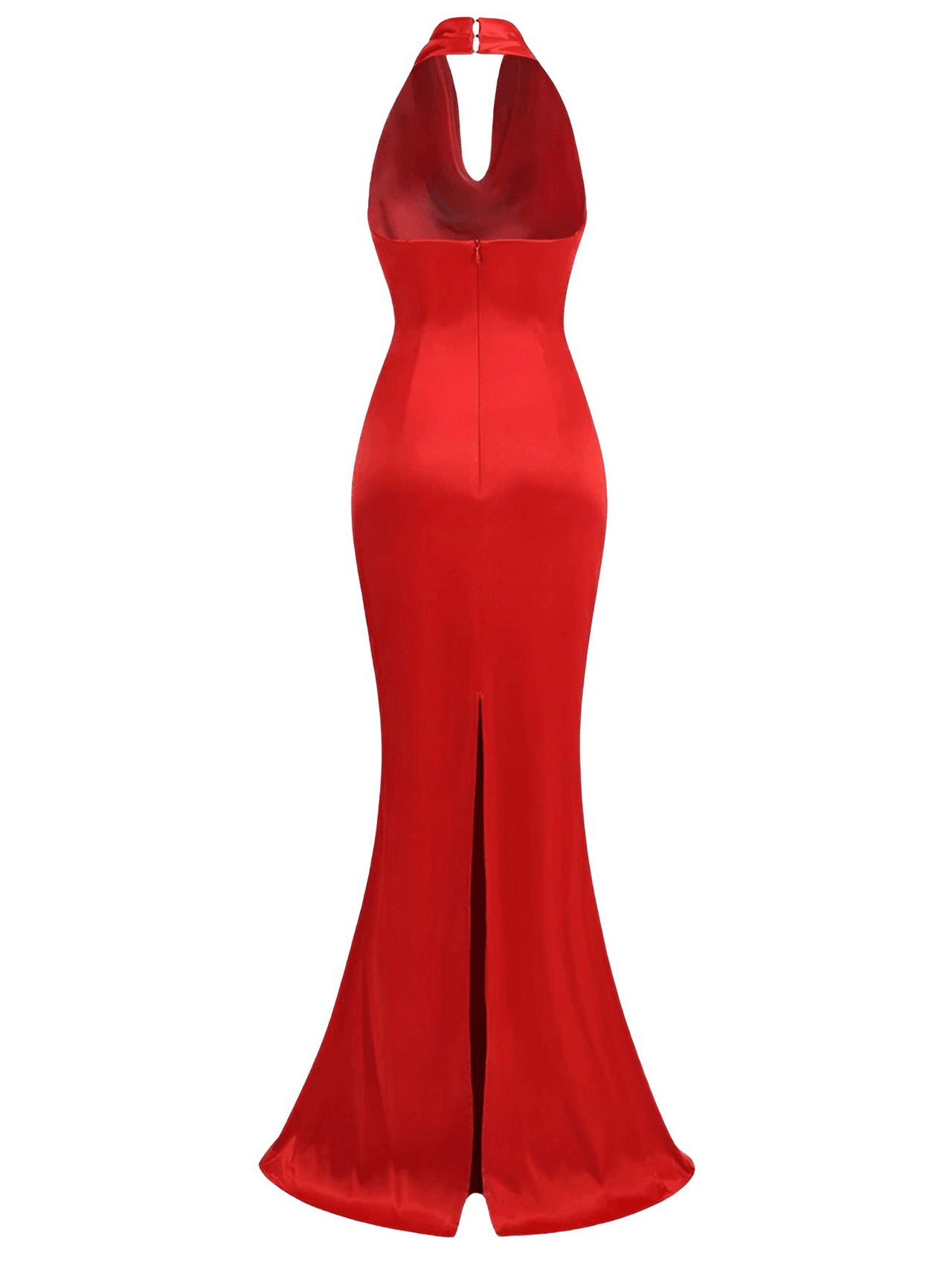 Women's Elegant Backless Halter Red Draped Maxi Long Bodycon Dress -, Dress , Drestiny , Australia, Canada, FR, L, M, Maxi Dresses, New Zealand, Red, S, Sleeveless, United Kingdom, United States, XS , Drestiny , www.shopdrestiny.com