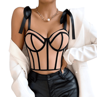 Thumbnail for Women's Trendy Lace Up Straps Crop Top -, Crop Top , Drestiny , Apricot, Australia, Black, Canada, Casual Shirts, Crop Tops, Dress Shirts, Gender_Women, L, M, New Zealand, Pink, S, Sleeveless, United Kingdom, United States , Drestiny , www.shopdrestiny.com