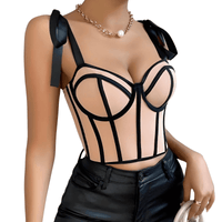 Thumbnail for Women's Trendy Lace Up Straps Crop Top -, Crop Top , Drestiny , Apricot, Australia, Black, Canada, Casual Shirts, Crop Tops, Dress Shirts, Gender_Women, L, M, New Zealand, Pink, S, Sleeveless, United Kingdom, United States , Drestiny , www.shopdrestiny.com