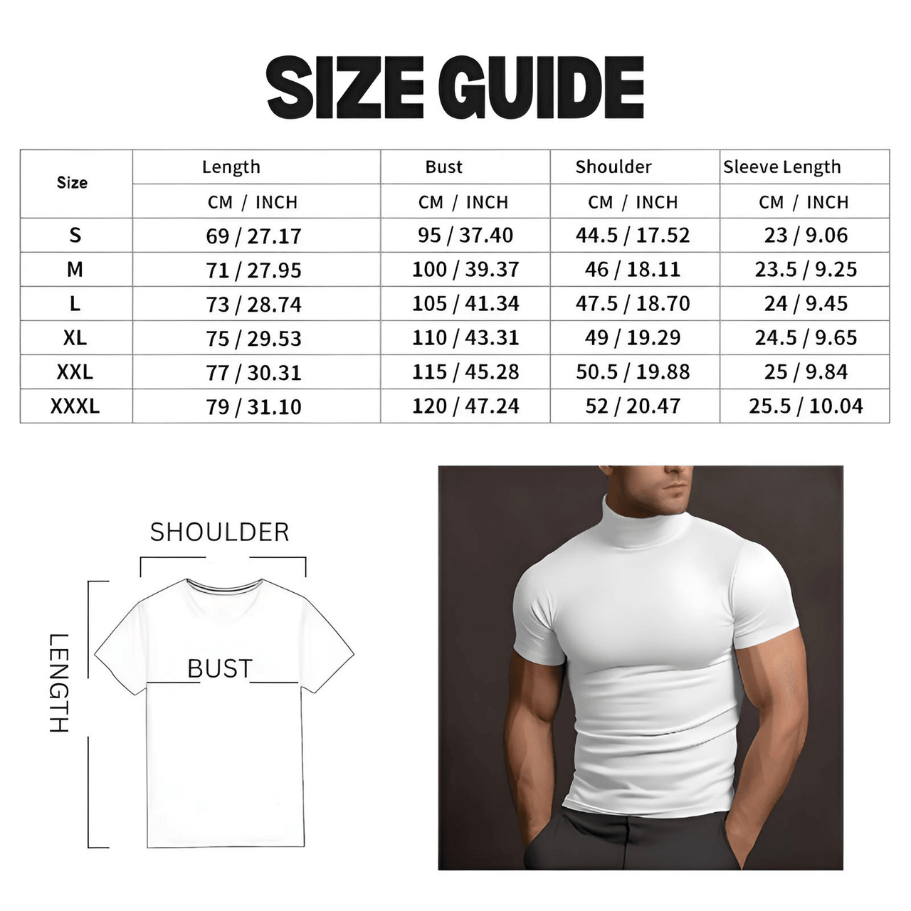 Short Sleeve Turtleneck Men's Tight T-Shirt -, Shirts , Drestiny , Apricot, Australia, Black, Brown, Canada, Casual Shirts, Dark Brown, Dark Grey, Dark Khaki, Dress Shirts, Gender_Men, Grey, Ivory, Khaki, L, M, New Zealand, S, Short Sleeves, T-Shirts, Turtlenecks, United Kingdom, United States, White, XL, XXL, XXXL , Drestiny , www.shopdrestiny.com