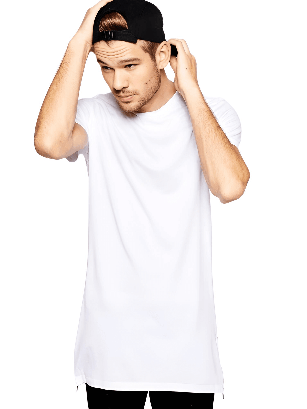 Side-Zip Hip Hop Extra Longline T-Shirt For Men -, T-Shirt , Drestiny , Australia, Black, Casual Shirts, Gender_Men, L, M, New Zealand, S, Short Sleeves, T-Shirts, United Kingdom, United States, White, XL, XXL , Drestiny , www.shopdrestiny.com