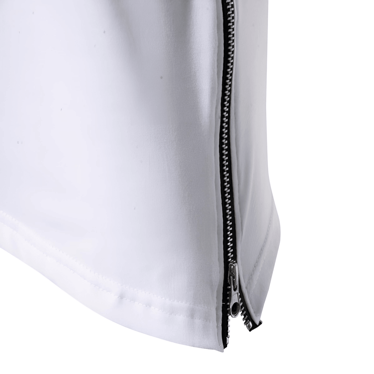 Side Zipper Longline Leather Patchwork Streetwear T-Shirt for Men -, T-Shirt , Drestiny , Australia, Black, Casual Shirts, FR, L, M, New Zealand, S, Short Sleeves, T-Shirts, United Kingdom, United States, White, XL, XXL , Drestiny , www.shopdrestiny.com