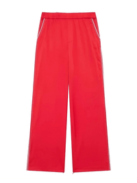 Thumbnail for Side Zipper Straight Pant Loose Red Wide Leg Pants + Jacket Fashion Streetwear