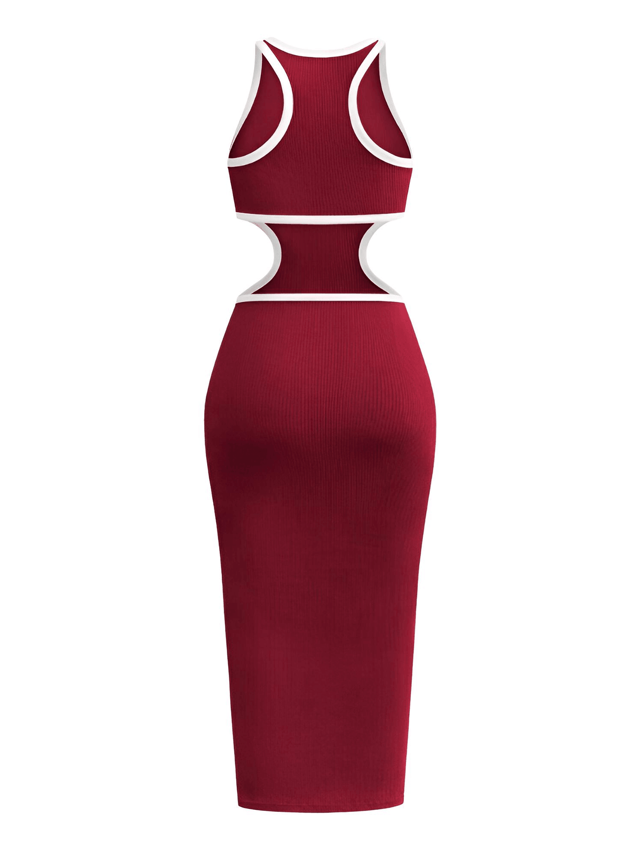 Sleeveless Ribbed Cut Out Midi Dress For Women -, Dresses , Drestiny , Apricot, Australia, Black, Blue, Brown, Grey, L, Light Green, M, Melon, Midi Dresses, Navy, Pink, S, Sleeveless, United Kingdom, United States, Wine Red, XL , Drestiny , www.shopdrestiny.com