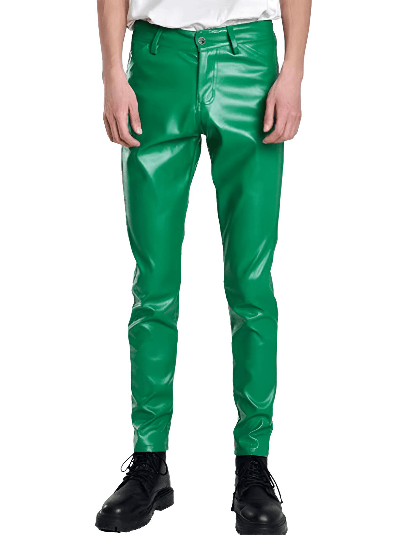 Slim Fit Men's Faux Leather Pants