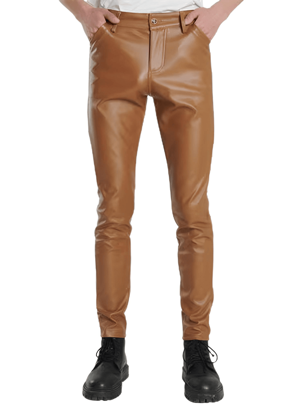 Slim Fit Men's Faux Leather Pants