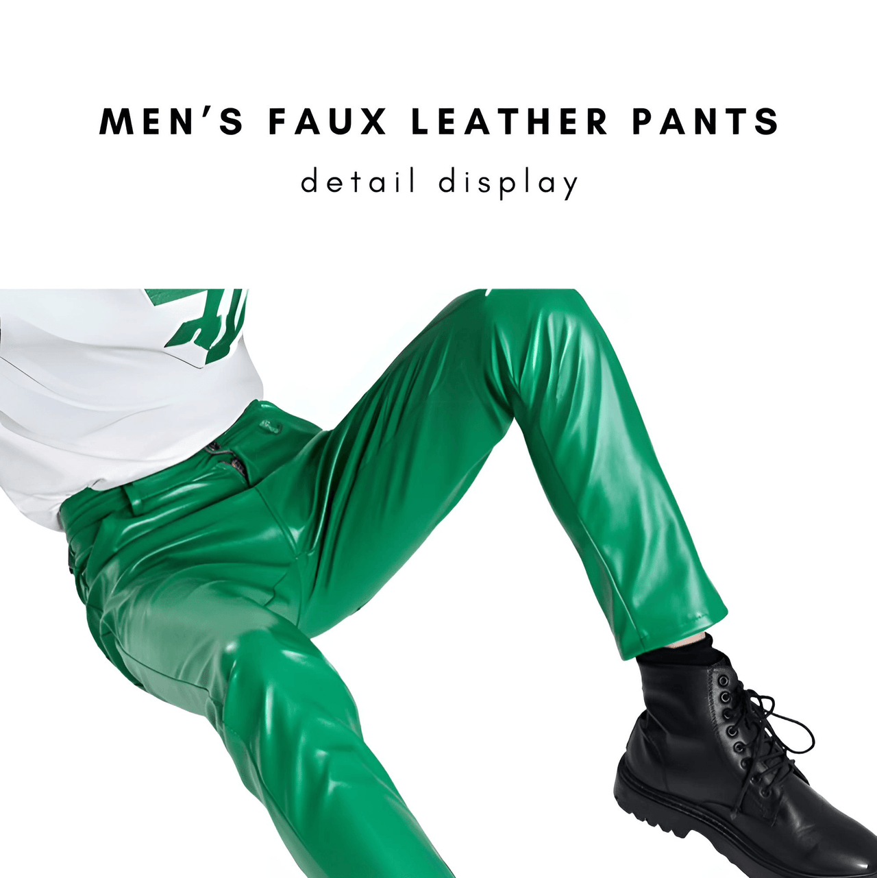 Slim Fit Men's Faux Leather Pants