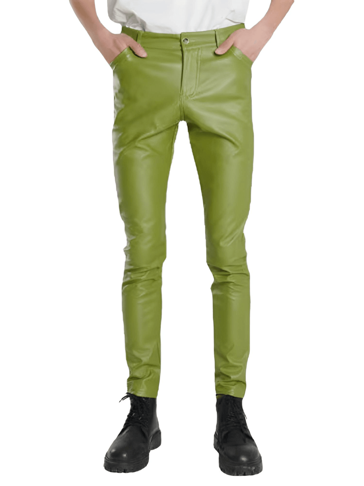 Slim Fit Men's Faux Leather Pants