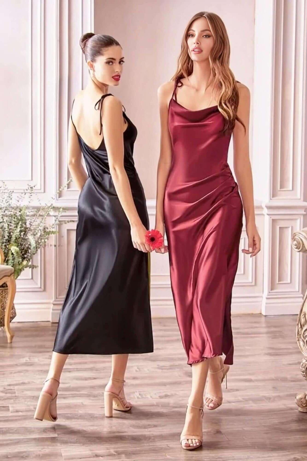 Spaghetti Strap Slip Evening Dress For Women - In 9 Colors! -, Dress , Drestiny , 10, 12, 14, 16, 2, 4, 6, 8, Australia, Black, Blue, Canada, Champagne, Dark Blue, Dark Green, Dark Pink, Dark Red, Green, Light Green, Light Pink, Midi Dresses, Navy, New Zealand, Pink, Red, Sleeveless, United Kingdom, United States, Wine Red , Drestiny , www.shopdrestiny.com