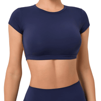 Thumbnail for Sports Shirts Breathable Workout Sportswear Fitness Backless Gym Crop Tops For Women -, Crop Top , Drestiny , Australia, Black, Blue, Brown, Canada, Coffee, Crop Tops, Dark Blue, Deep Pink, FR, Gender_Women, Grey, Hot Pink, L, M, Navy, New Zealand, Peach, Pink, Purple, Red, S, Short Sleeves, Sky Blue, United Kingdom, United States, White , Drestiny , www.shopdrestiny.com