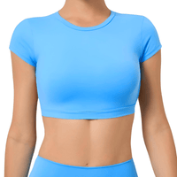 Thumbnail for Sports Shirts Breathable Workout Sportswear Fitness Backless Gym Crop Tops For Women -, Crop Top , Drestiny , Australia, Black, Blue, Brown, Canada, Coffee, Crop Tops, Dark Blue, Deep Pink, FR, Gender_Women, Grey, Hot Pink, L, M, Navy, New Zealand, Peach, Pink, Purple, Red, S, Short Sleeves, Sky Blue, United Kingdom, United States, White , Drestiny , www.shopdrestiny.com