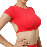 Thumbnail for Sports Shirts Breathable Workout Sportswear Fitness Backless Gym Crop Tops For Women -, Crop Top , Drestiny , Australia, Black, Blue, Brown, Canada, Coffee, Crop Tops, Dark Blue, Deep Pink, FR, Gender_Women, Grey, Hot Pink, L, M, Navy, New Zealand, Peach, Pink, Purple, Red, S, Short Sleeves, Sky Blue, United Kingdom, United States, White , Drestiny , www.shopdrestiny.com