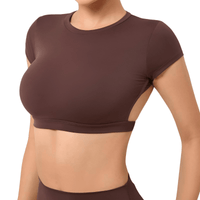 Thumbnail for Sports Shirts Breathable Workout Sportswear Fitness Backless Gym Crop Tops For Women -, Crop Top , Drestiny , Australia, Black, Blue, Brown, Canada, Coffee, Crop Tops, Dark Blue, Deep Pink, FR, Gender_Women, Grey, Hot Pink, L, M, Navy, New Zealand, Peach, Pink, Purple, Red, S, Short Sleeves, Sky Blue, United Kingdom, United States, White , Drestiny , www.shopdrestiny.com