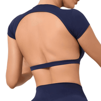 Thumbnail for Sports Shirts Breathable Workout Sportswear Fitness Backless Gym Crop Tops For Women -, Crop Top , Drestiny , Australia, Black, Blue, Brown, Canada, Coffee, Crop Tops, Dark Blue, Deep Pink, FR, Gender_Women, Grey, Hot Pink, L, M, Navy, New Zealand, Peach, Pink, Purple, Red, S, Short Sleeves, Sky Blue, United Kingdom, United States, White , Drestiny , www.shopdrestiny.com