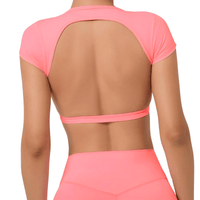 Thumbnail for Sports Shirts Breathable Workout Sportswear Fitness Backless Gym Crop Tops For Women -, Crop Top , Drestiny , Australia, Black, Blue, Brown, Canada, Coffee, Crop Tops, Dark Blue, Deep Pink, FR, Gender_Women, Grey, Hot Pink, L, M, Navy, New Zealand, Peach, Pink, Purple, Red, S, Short Sleeves, Sky Blue, United Kingdom, United States, White , Drestiny , www.shopdrestiny.com