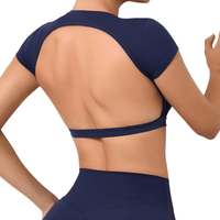 Thumbnail for Sports Shirts Breathable Workout Sportswear Fitness Backless Gym Crop Tops For Women -, Crop Top , Drestiny , Australia, Black, Blue, Brown, Canada, Coffee, Crop Tops, Dark Blue, Deep Pink, FR, Gender_Women, Grey, Hot Pink, L, M, Navy, New Zealand, Peach, Pink, Purple, Red, S, Short Sleeves, Sky Blue, United Kingdom, United States, White , Drestiny , www.shopdrestiny.com