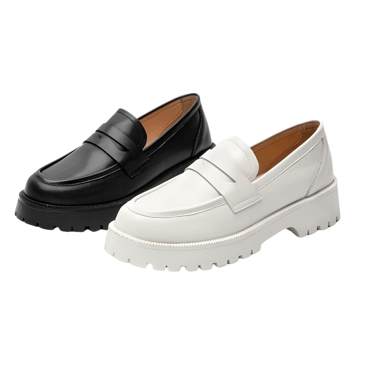 Spring Shoes Women's Thick-Soled College Style Casual Loafers In Genuine Leather -, Shoes , Drestiny , 10, 5, 6, 6.5, 7, 8, 8.5, 9, 9.5, Australia, Beige, Black, Blue, Brown, Flats, FR, Grey, Light Yellow, Loafers, Off White, United Kingdom, United States , Drestiny , www.shopdrestiny.com