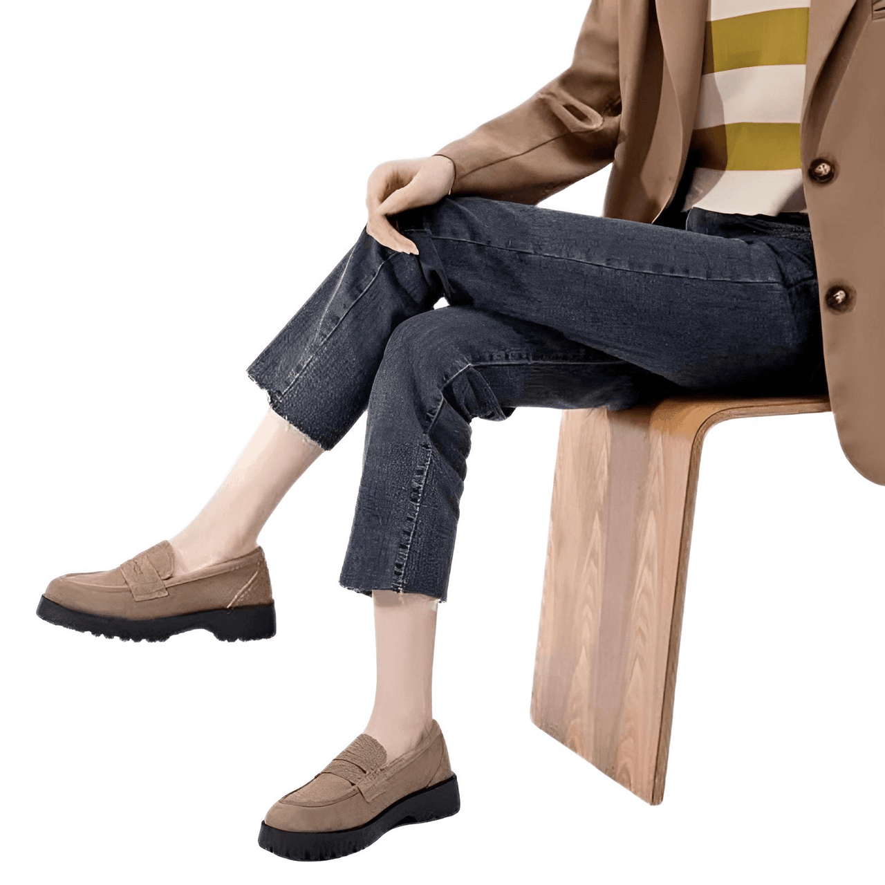 Spring Shoes Women's Thick-Soled College Style Casual Loafers In Genuine Leather -, Shoes , Drestiny , 10, 5, 6, 6.5, 7, 8, 8.5, 9, 9.5, Australia, Beige, Black, Blue, Brown, Flats, FR, Grey, Light Yellow, Loafers, Off White, United Kingdom, United States , Drestiny , www.shopdrestiny.com