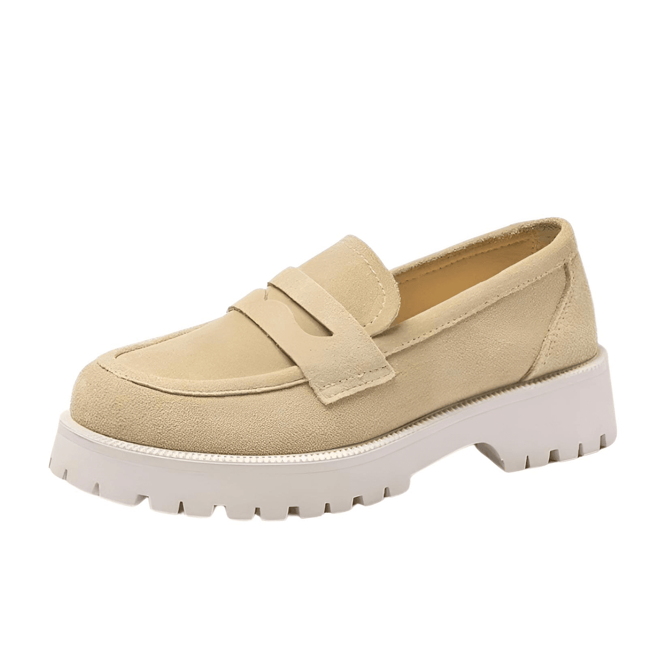 Spring Shoes Women's Thick-Soled College Style Casual Loafers In Genuine Leather -, Shoes , Drestiny , 10, 5, 6, 6.5, 7, 8, 8.5, 9, 9.5, Australia, Beige, Black, Blue, Brown, Flats, FR, Grey, Light Yellow, Loafers, Off White, United Kingdom, United States , Drestiny , www.shopdrestiny.com