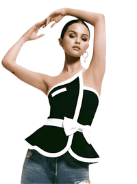 Thumbnail for Strapless & Sleeveless Patchwork Bandage Top With Bow -, Dress Shirt , Drestiny , Australia, Black, Canada, Dress Shirts, L, M, New Zealand, S, Sleeveless, Strapless, United Kingdom, United States, White, XS , Drestiny , www.shopdrestiny.com